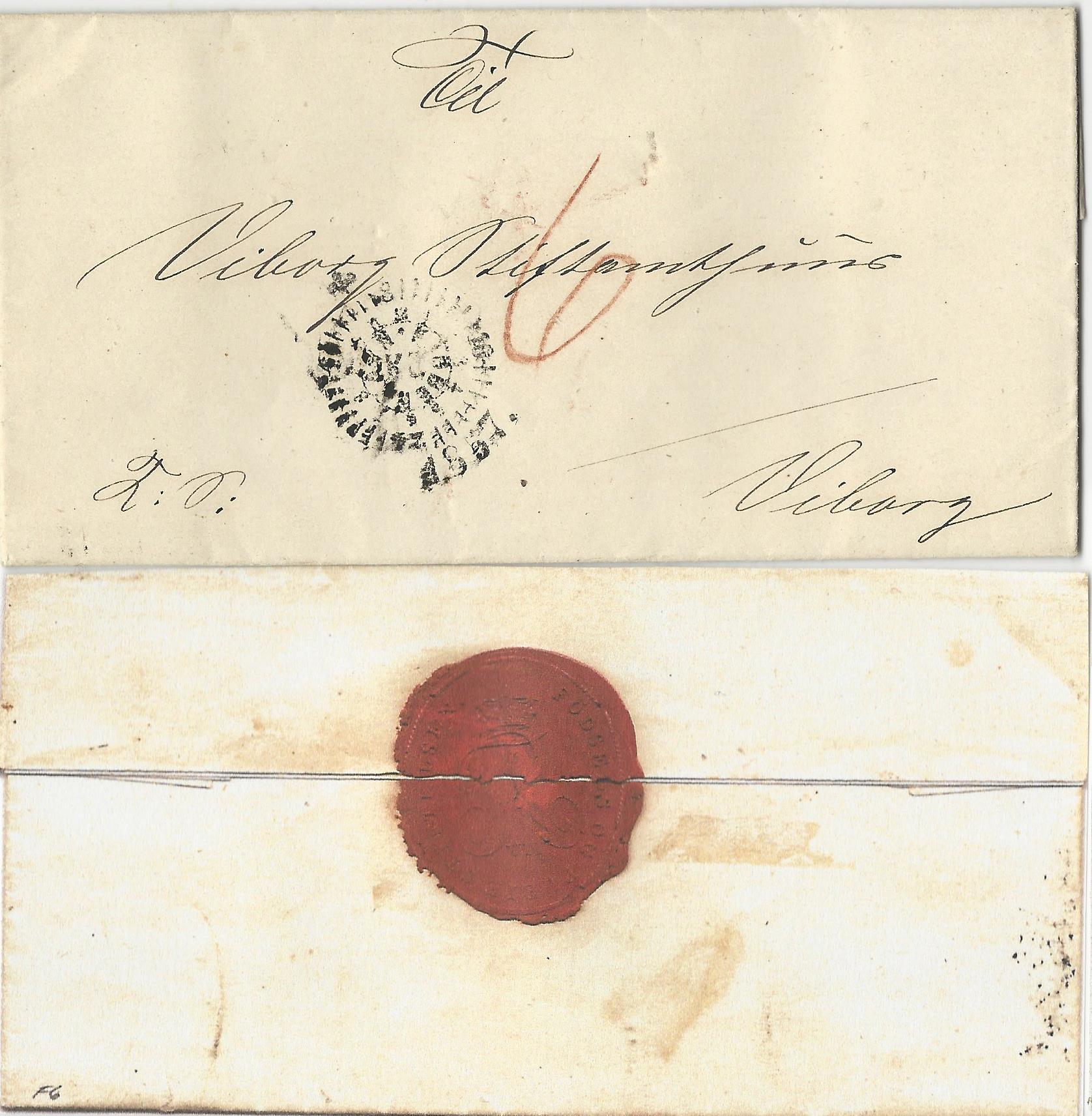 Danemark 1857 Kopenhagen Kompass Stempel Auf Porto Brief N Viborg Heiner Zinoni